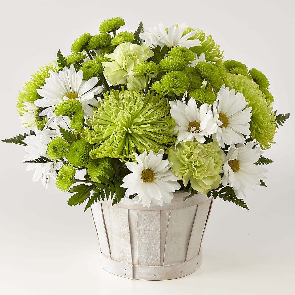 Lucky Charm Basket (Standard) – Forget Me Not Flowers, Whitney TX