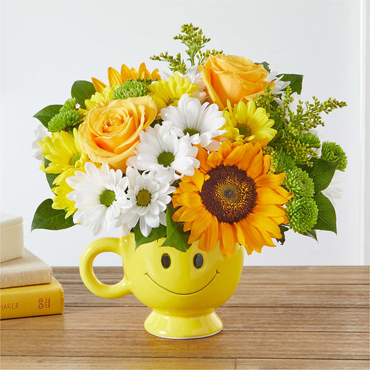 Be Happy Bouquet – Forget Me Not Flowers, Whitney TX