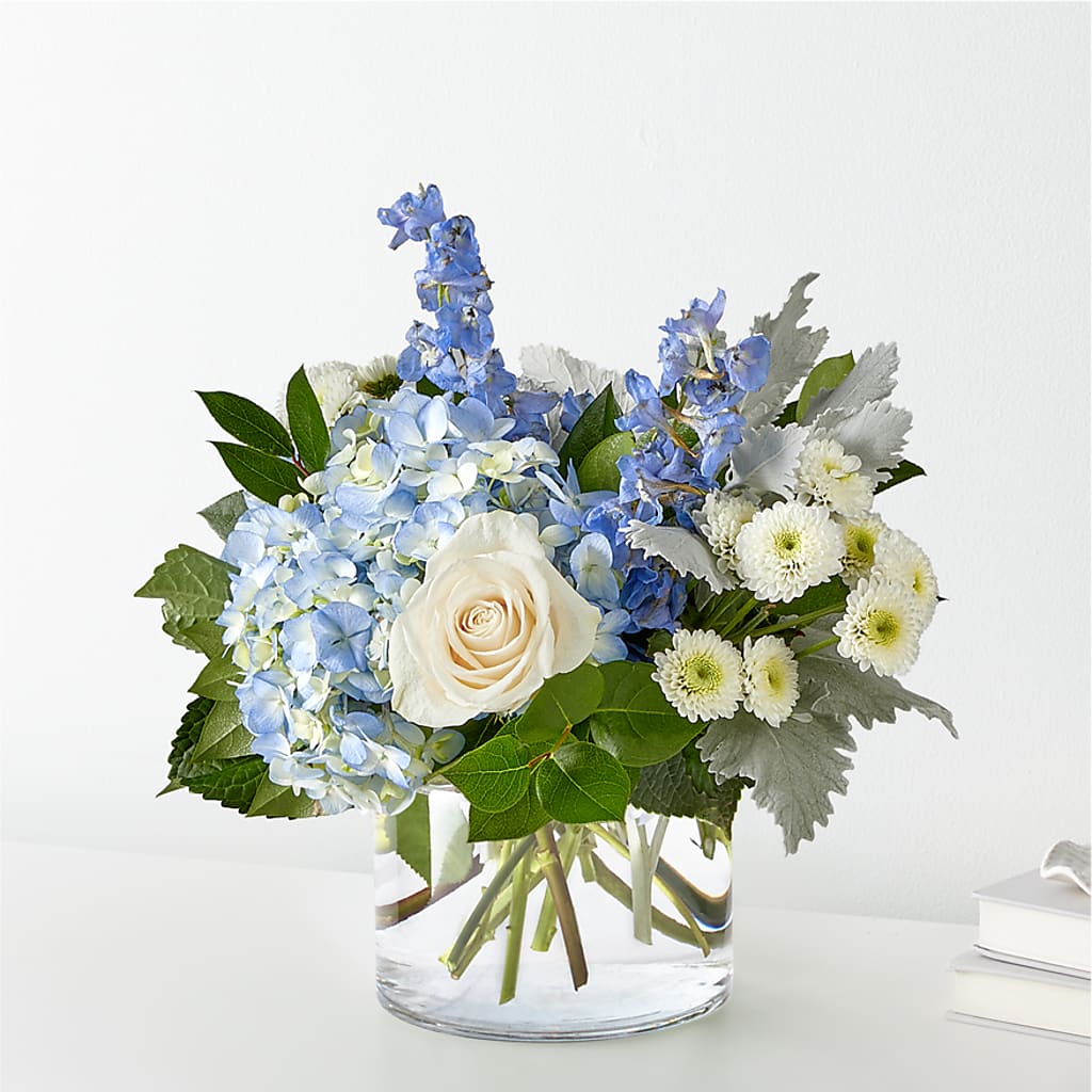 Clear Skies Bouquet – Forget Me Not Flowers, Whitney TX