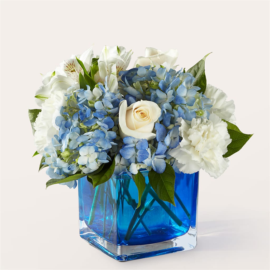 Soothing Waters Bouquet – Forget Me Not Flowers, Whitney TX