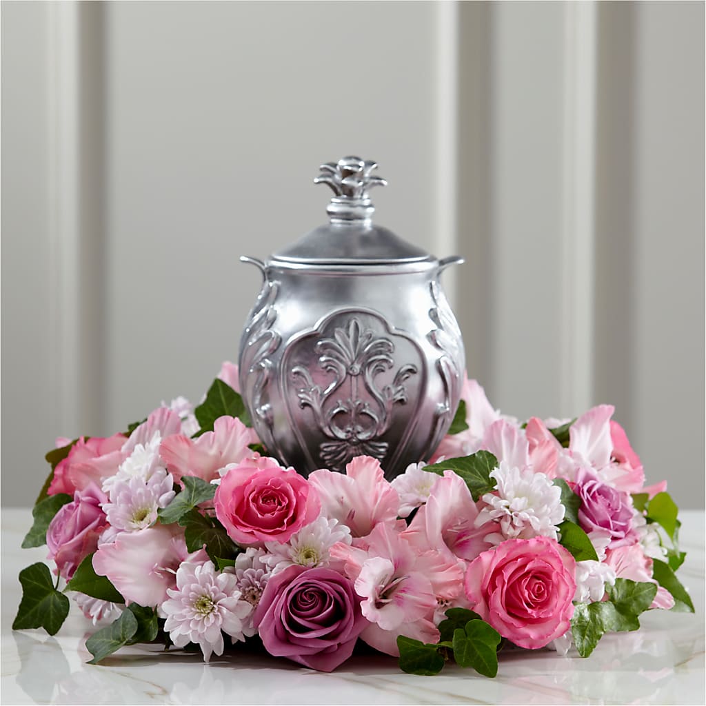 Glorious Tribute Arrangement – Forget Me Not Flowers, Whitney TX