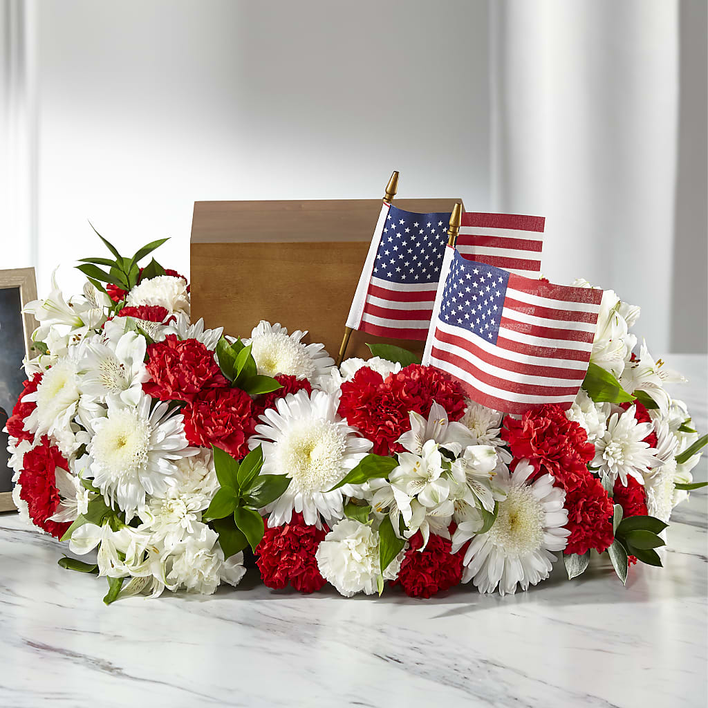 Spirit of Patriotism Cremation Adornment – Forget Me Not Flowers, Whitney TX