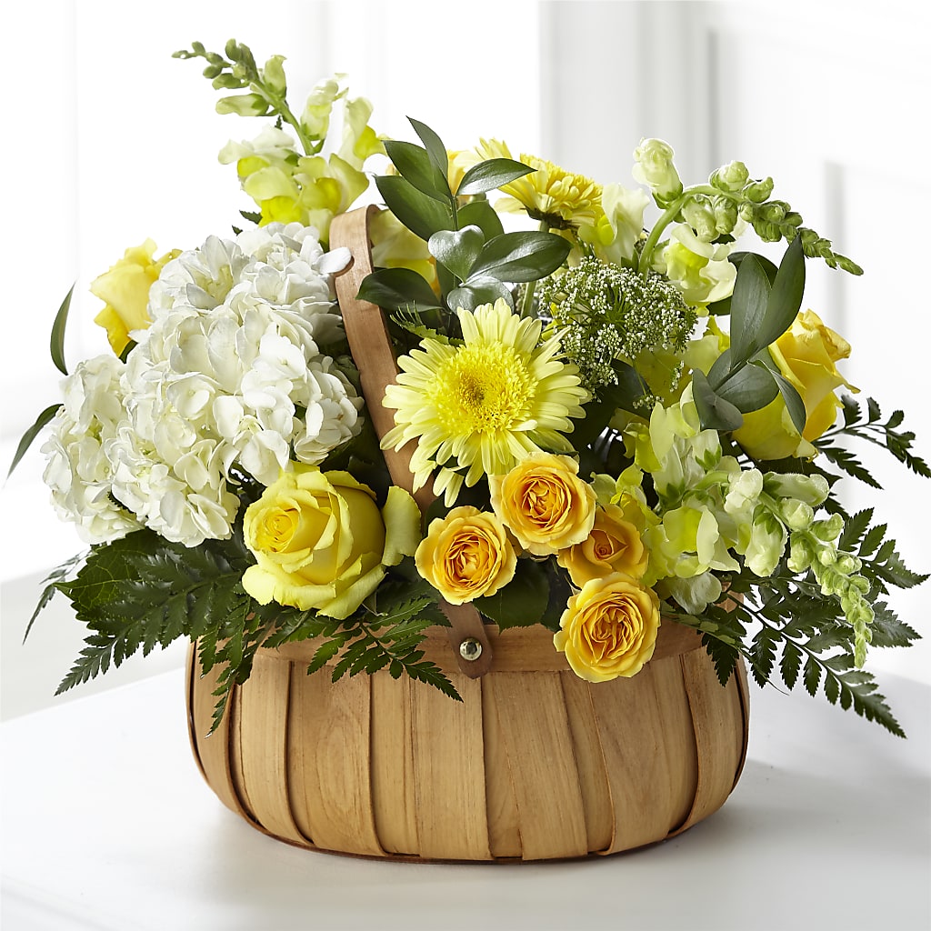 Rustic Remembrance Basket – Forget Me Not Flowers, Whitney TX