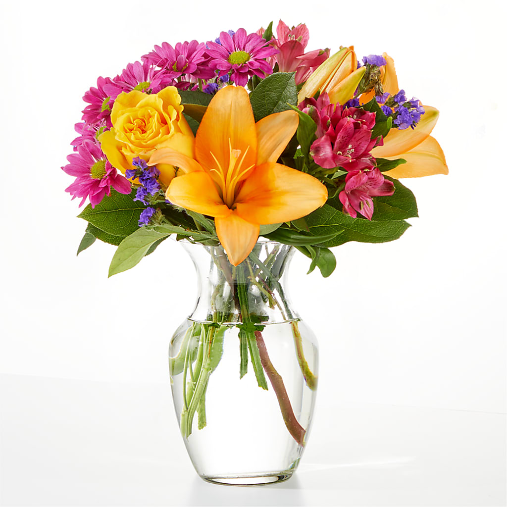 Colorful Visions Bouquet – Forget Me Not Flowers, Whitney TX