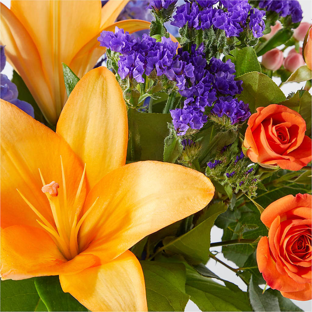 Radiant Citrus Bouquet –  Forget Me Not Flowers, Whitney TX