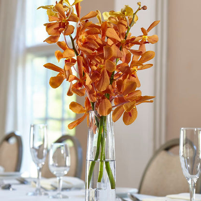Orange Mokara Bud Vase –  Forget Me Not Flowers, Whitney TX